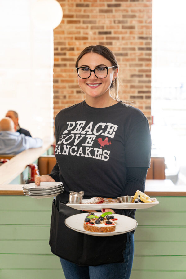 Peace Love Pancakes Black T shirt - Image 3